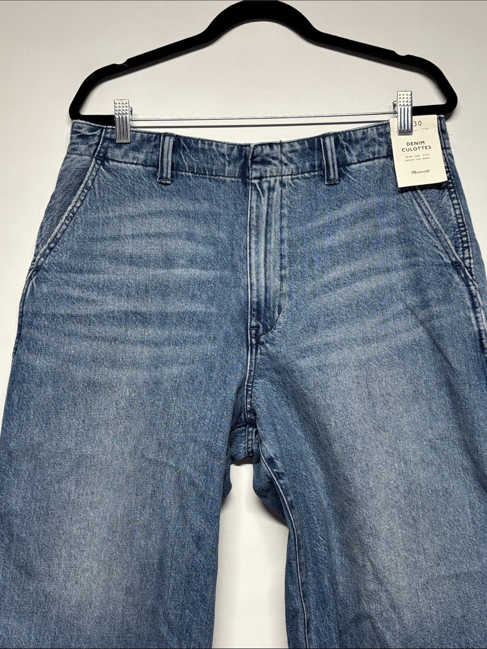 ✨Madewell Denim Culottes Blue Wide-Leg Cropped Jeans Size W30 - Picture 4 of 16